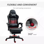 Okak High-Back Gaming Chair with Headrest, Computer Chair with Lumbar Support and Footrest, Office Chair for Study, Reading Room