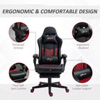 Okak High-Back Gaming Chair with Headrest, Computer Chair with Lumbar Support and Footrest, Office Chair for Study, Reading Room