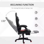 Okak High-Back Gaming Chair with Headrest, Computer Chair with Lumbar Support and Footrest, Office Chair for Study, Reading Room