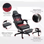 Okak High-Back Gaming Chair with Headrest, Computer Chair with Lumbar Support and Footrest, Office Chair for Study, Reading Room