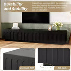 Whisen 80 TV Stand with Arched Design, Modern Dual Purpose Coffee Table with 4 Drawers, Multi-Functional Storage Cabinet
