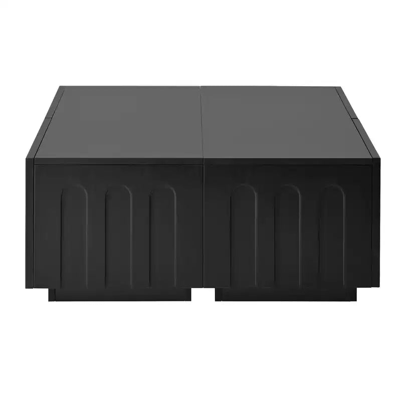Whisen 80 TV Stand with Arched Design, Modern Dual Purpose Coffee Table with 4 Drawers, Multi-Functional Storage Cabinet