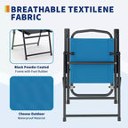 Coolmee Set da pranzo da esterno 6 pezzi con ombrellone, tavolo da patio e 4 sedie pieghevoli con ombrellone, tavolo da pranzo con piano in vetro temperato