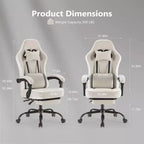 MAYEERTY Computer Gaming Chair with Lumbar Support Adjustable Height 360 Rotating Wheels Armrests and Headrests Included