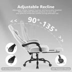 MAYEERTY Computer Gaming Chair with Lumbar Support Adjustable Height 360 Rotating Wheels Armrests and Headrests Included
