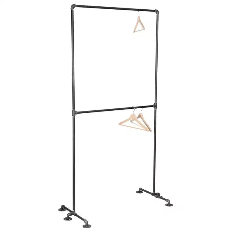 Freestanding Double Clothing Rack by Pipe Decor