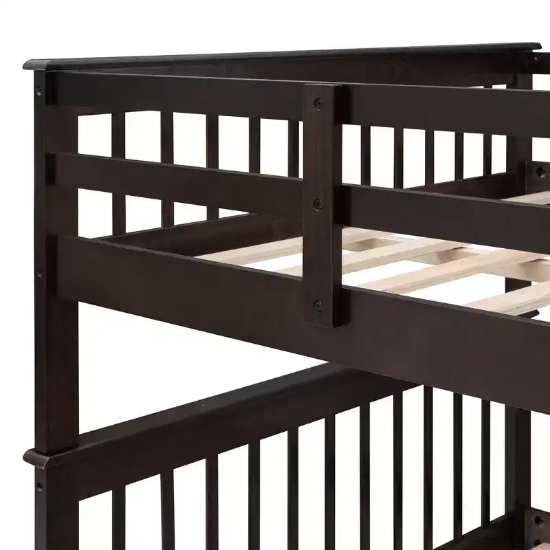 Letti a castello matrimoniali con letto estraibile e scala, letto a castello in legno con scala, contenitore e parapetto per dormitorio
