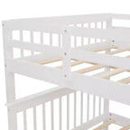 Letti a castello matrimoniali con letto estraibile e scala, letto a castello in legno con scala, contenitore e parapetto per dormitorio