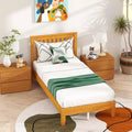 BestMassage Wood Platform Bed Frame Solid Wood Foundation with Headboard No Box Spring Needed
