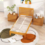 BestMassage Struttura Letto in Legno Massello con Testiera, Base in Legno Massello, Nessuna Rete a Molle Necessaria