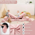 12-Piece Kids Modular Play Couch  Toddler Sectional Sofa for Playroom & Bedroom