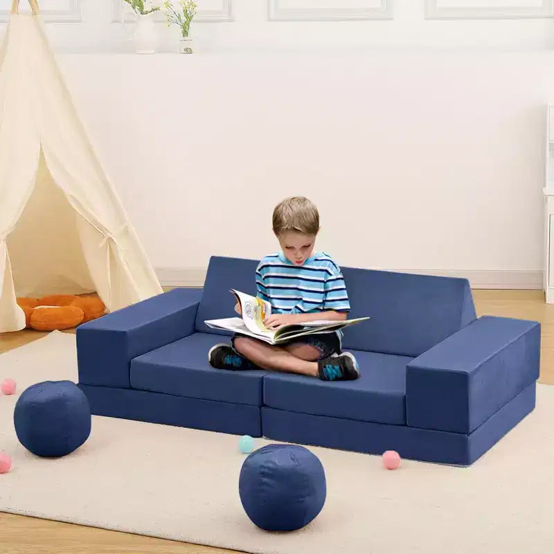 12-Piece Kids Modular Play Couch  Toddler Sectional Sofa for Playroom & Bedroom