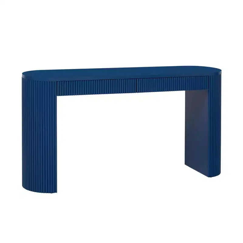 Okak 58.2IN Console Table with Adjustable Arched Sturdy Legs, Entryway Table with Large Top and Dual Drawers, Accent Table for Living Room