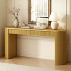 Okak 58.2IN Console Table with Adjustable Arched Sturdy Legs, Entryway Table with Large Top and Dual Drawers, Accent Table for Living Room