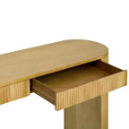 Okak 58.2IN Console Table with Adjustable Arched Sturdy Legs, Entryway Table with Large Top and Dual Drawers, Accent Table for Living Room