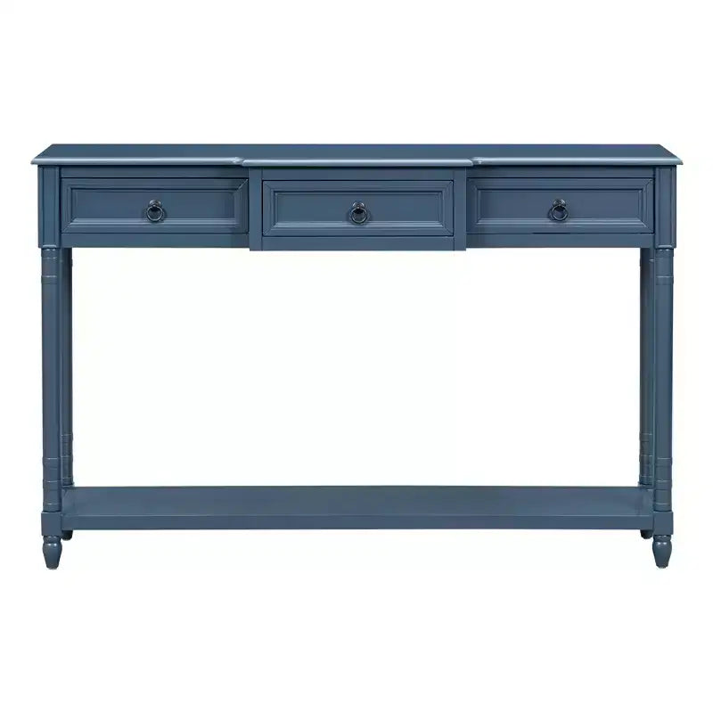 Okak 52IN Consolle Vintage, Tavolo d'Ingresso con 3 Cassetti e 1 Grande Ripiano, Tavolo da Corridoio per Soggiorno, Ingresso, Foyer