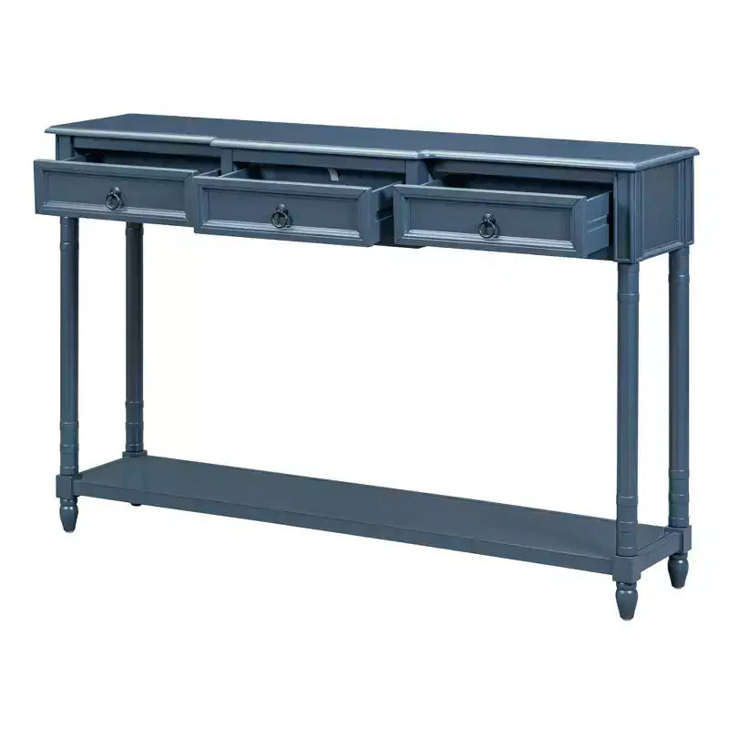 Okak 52IN Consolle Vintage, Tavolo d'Ingresso con 3 Cassetti e 1 Grande Ripiano, Tavolo da Corridoio per Soggiorno, Ingresso, Foyer