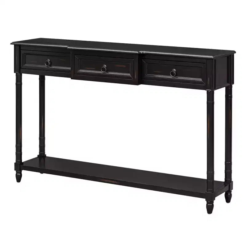 Okak 52IN Consolle Vintage, Tavolo d'Ingresso con 3 Cassetti e 1 Grande Ripiano, Tavolo da Corridoio per Soggiorno, Ingresso, Foyer