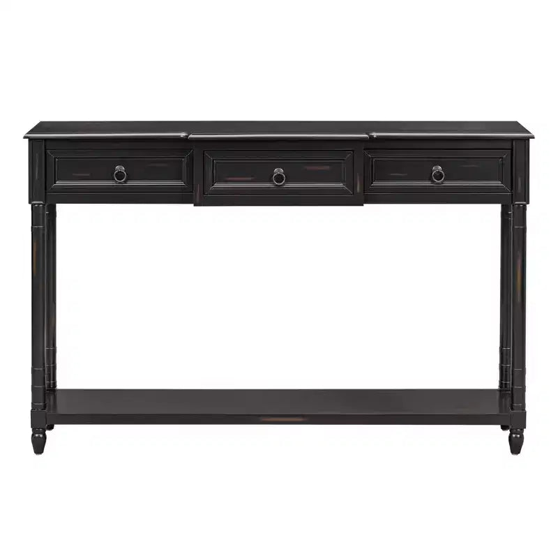 Okak 52IN Consolle Vintage, Tavolo d'Ingresso con 3 Cassetti e 1 Grande Ripiano, Tavolo da Corridoio per Soggiorno, Ingresso, Foyer