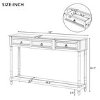 Okak 52IN Consolle Vintage, Tavolo d'Ingresso con 3 Cassetti e 1 Grande Ripiano, Tavolo da Corridoio per Soggiorno, Ingresso, Foyer
