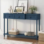 Okak 52IN Consolle Vintage, Tavolo d'Ingresso con 3 Cassetti e 1 Grande Ripiano, Tavolo da Corridoio per Soggiorno, Ingresso, Foyer