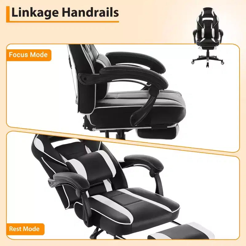 Cherry Blossom Pink Chair with Footrest,Ergonomic Computer Chair w/Lumbar Support & Headrest,360 Swivel Base & Height Adjustable Executive Chairs