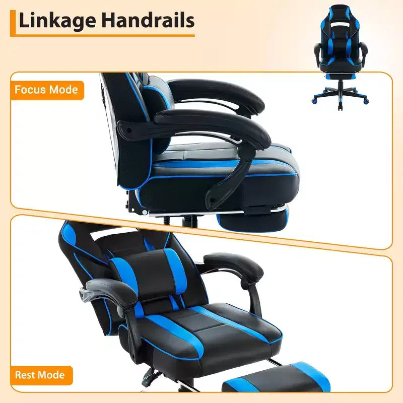 Cherry Blossom Pink Chair with Footrest,Ergonomic Computer Chair w/Lumbar Support & Headrest,360 Swivel Base & Height Adjustable Executive Chairs