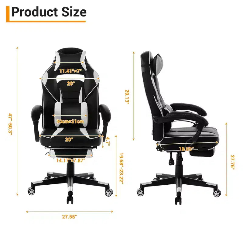 Cherry Blossom Pink Chair with Footrest,Ergonomic Computer Chair w/Lumbar Support & Headrest,360 Swivel Base & Height Adjustable Executive Chairs