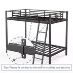 Letto a castello alto Okak 75IN a due piani, letto singolo con scaletta e sponde di sicurezza, letti a castello per bambini per camera da letto, dormitorio, nero