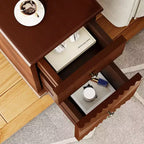 Whisen Modern and Narrow Sofa Side Table & Nightstand with 2 Drawers for Living Room, Bedroom - Walnut