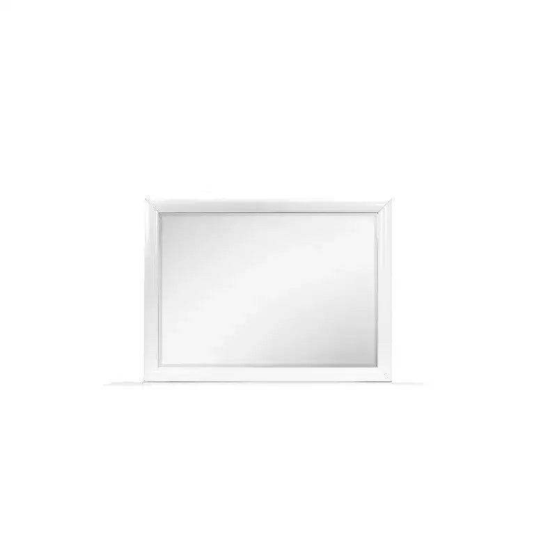 Specchio con cornice bianca HomeStock, dal design semplice e contemporaneo, elegante elemento d'arredo per la camera da letto, per cassettiere