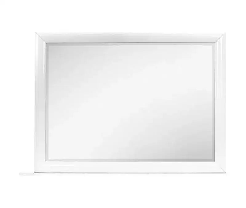 Specchio con cornice bianca HomeStock, dal design semplice e contemporaneo, elegante elemento d'arredo per la camera da letto, per cassettiere