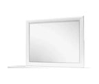 Specchio con cornice bianca HomeStock, dal design semplice e contemporaneo, elegante elemento d'arredo per la camera da letto, per cassettiere