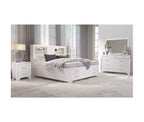 Specchio con cornice bianca HomeStock, dal design semplice e contemporaneo, elegante elemento d'arredo per la camera da letto, per cassettiere