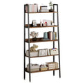 COZONY 5 Tier Bookshelf, 67 Tall Narrow Bookcase with Metal Frame, Rustic Brown Storage Organizer for Bedroom Kitchen Living Room