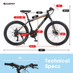 Zeus & Ruta 26 Mountain Bike with 21-Speed Gears, Dual Suspension, High-Carbon Steel Frame Bicycle for Adults & Teens