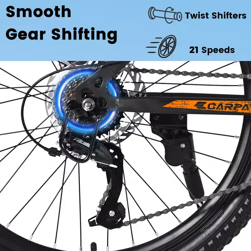 Zeus & Ruta 26 Mountain Bike with 21-Speed Gears, Dual Suspension, High-Carbon Steel Frame Bicycle for Adults & Teens