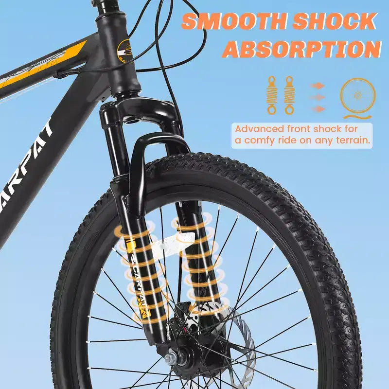 Zeus & Ruta 26 Mountain Bike with 21-Speed Gears, Dual Suspension, High-Carbon Steel Frame Bicycle for Adults & Teens