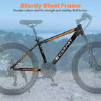 Zeus & Ruta 26 Mountain Bike with 21-Speed Gears, Dual Suspension, High-Carbon Steel Frame Bicycle for Adults & Teens