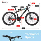 Zeus & Ruta 26 Mountain Bike with 21-Speed Gears, Dual Suspension, High-Carbon Steel Frame Bicycle for Adults & Teens