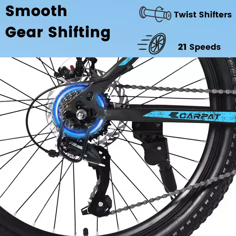 Zeus & Ruta 26 Mountain Bike with 21-Speed Gears, Dual Suspension, High-Carbon Steel Frame Bicycle for Adults & Teens