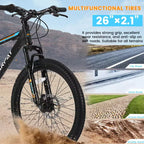 Zeus & Ruta 26 Mountain Bike with 21-Speed Gears, Dual Suspension, High-Carbon Steel Frame Bicycle for Adults & Teens
