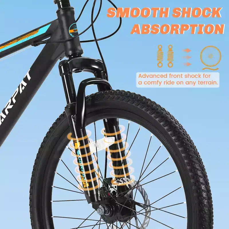 Zeus & Ruta 26 Mountain Bike with 21-Speed Gears, Dual Suspension, High-Carbon Steel Frame Bicycle for Adults & Teens