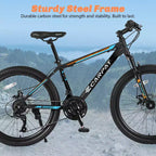 Zeus & Ruta 26 Mountain Bike with 21-Speed Gears, Dual Suspension, High-Carbon Steel Frame Bicycle for Adults & Teens