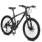 Zeus & Ruta 26 Mountain Bike with 21-Speed Gears, Dual Suspension, High-Carbon Steel Frame Bicycle for Adults & Teens