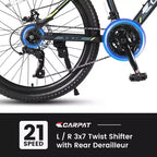 Bicicletta da montagna Zeus & Ruta 24 con cambio a 21 velocità, doppi freni a disco, telaio in acciaio resistente per ragazzi e ragazze