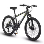 Bicicletta da montagna Zeus & Ruta 24 con cambio a 21 velocità, doppi freni a disco, telaio in acciaio resistente per ragazzi e ragazze