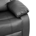 MAYEERTY Power Recliner Sofa, Breathable Leather Reclining Chair, 3 Seater Sofa with Storage & Reversible Table for Living Room, Black