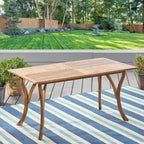 Okak 59IN Modern Rectangular Wooden Kitchen Table, Dining Table with Stable Legs, Dining Room Table for Living Room, Kitchen, Patio, Teak