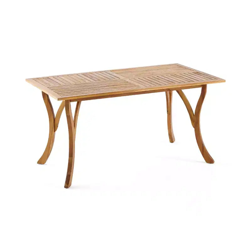 Okak 59IN Modern Rectangular Wooden Kitchen Table, Dining Table with Stable Legs, Dining Room Table for Living Room, Kitchen, Patio, Teak